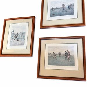 Vintage Framed Frank Paton Art Trio…